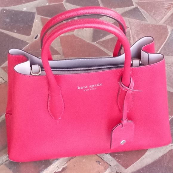 Like New Kate Spade Small Eva Satchel/Crossbody In Red, With Dust Bag - Picture 2 of 6
